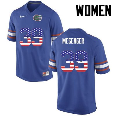 Women's Florida Gators #39 Jacob Mesenger NCAA Nike Blue USA Flag Fashion Authentic Stitched College Football Jersey KPD5162LI